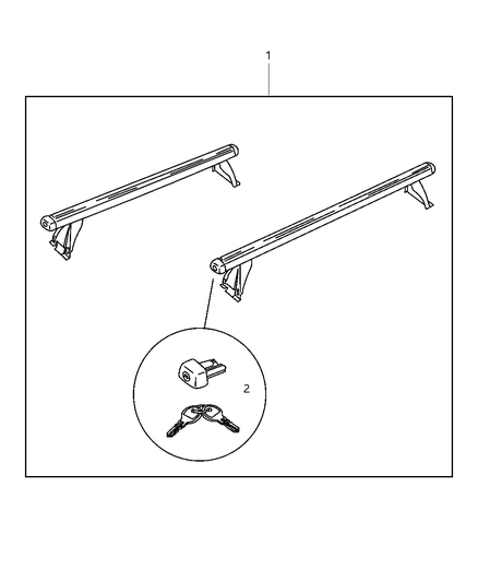 2005 Dodge Neon Rack Kit - Removable - Roof Diagram