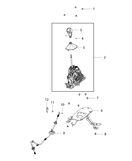 2019 Jeep Cherokee Gearshift Controls Diagram 1