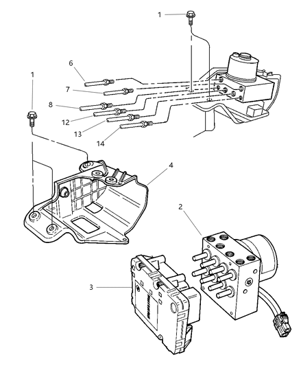 2000 Dodge Caravan Anti-Lock Brake Control Diagram