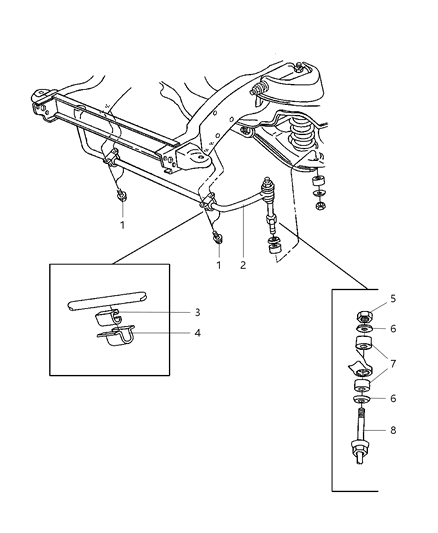 2002 Dodge Ram 2500 Quad & Club Cab Front Stabilizer Bar Diagram