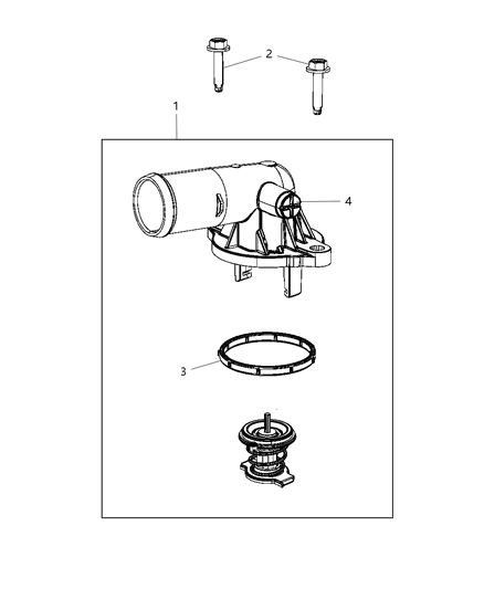 2013 Dodge Durango Thermostat & Related Parts Diagram 1