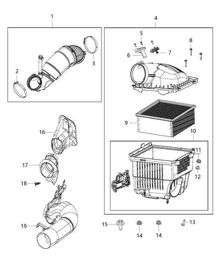 2013 Ram 2500 Body-Air Cleaner Diagram for 68137181AB