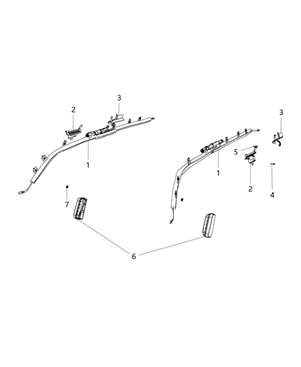 2018 Jeep Renegade Side Curtain Air Bag Diagram for 68372709AA