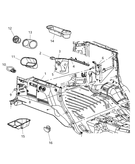 2010 Jeep Commander Bezel-Switch Diagram for 1HQ391DVAB