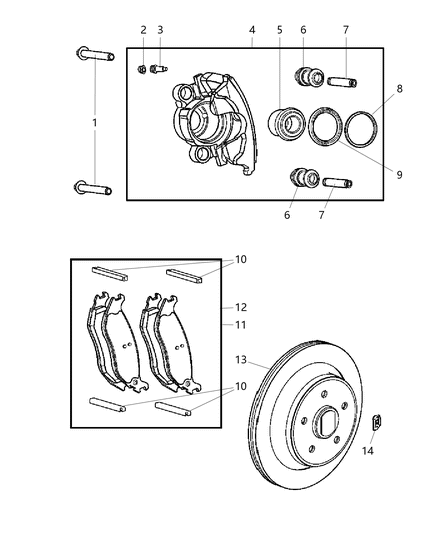 2004 Jeep Liberty Brakes, Rear, Disc Diagram