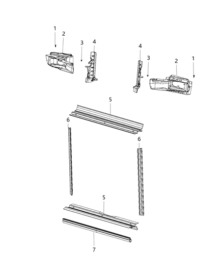 2017 Dodge Challenger Radiator Seals, Shields, Baffles, And Shrouds Diagram