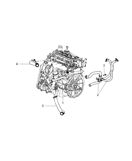 2008 Chrysler PT Cruiser Coolant Tubes & Hose Diagram