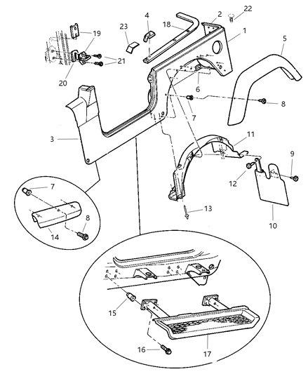 1998 Jeep Wrangler Aperture Panel - Panels, Body Side Diagram
