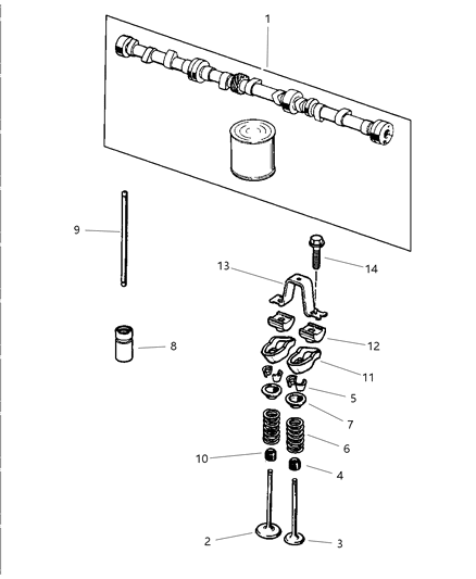 2000 Jeep Grand Cherokee Camshaft & Valves Diagram 1