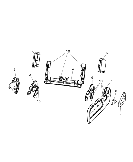 2012 Jeep Liberty Shield-Seat Diagram for 1TV14DK7AA