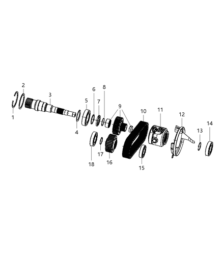 2020 Dodge Durango MAINSHAFT-Transfer Case Diagram for 68214112AA