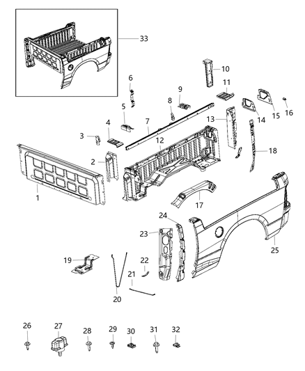 2013 Ram 1500 Brace-Box Side Diagram for 68030690AA