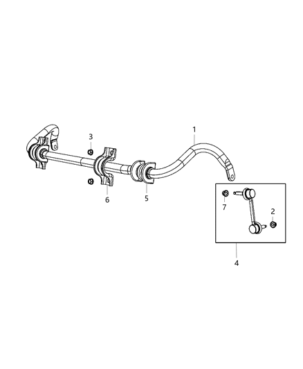 2014 Dodge Durango Stabilizer Bar, Front Diagram