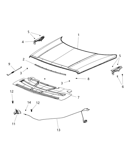 2017 Jeep Patriot Hood & Related Parts Diagram