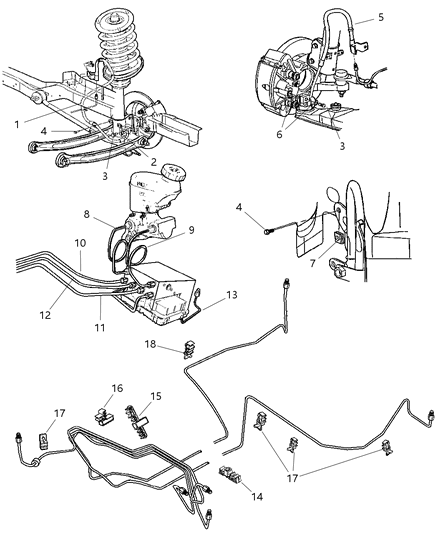 2003 Dodge Neon Lines & Hoses, Brake Diagram 1