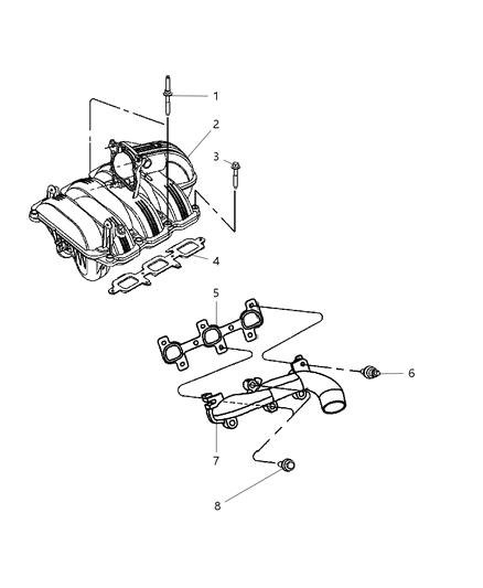 2006 Jeep Grand Cherokee Engine Intake Manifold Diagram for 53032795AB