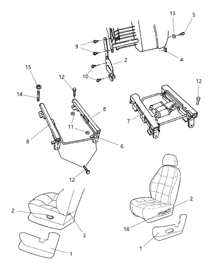 1999 Jeep Cherokee ADJUSTER-Power Seat Diagram for 5013659AA