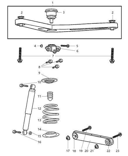 2002 Jeep Liberty Suspension - Rear & Shocks Diagram