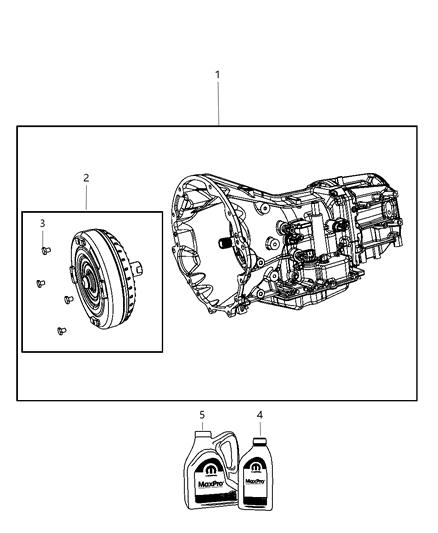 2012 Ram 1500 Transmission / Transaxle Assembly - Diagram 1