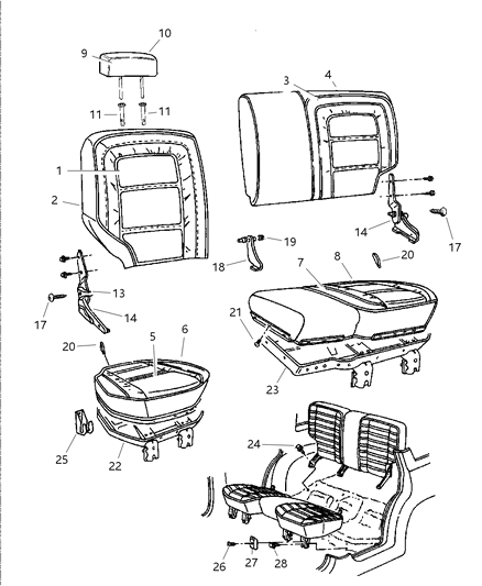 1997 Jeep Grand Cherokee Rear Seat Diagram