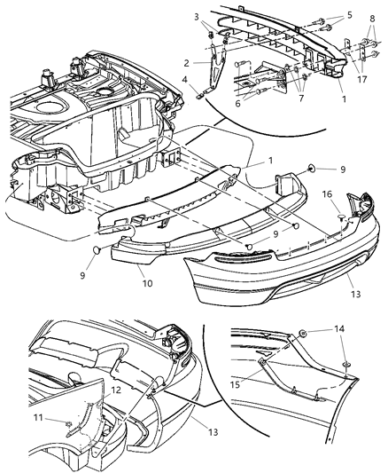 2005 Dodge Viper Fascia, Rear Diagram