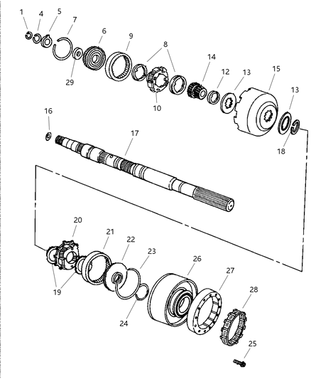 1999 Jeep Wrangler Output Shaft Diagram 1