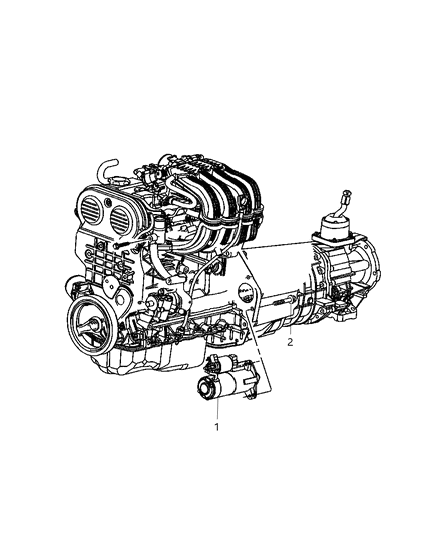 2008 Jeep Wrangler Starter & Related Parts Diagram 1