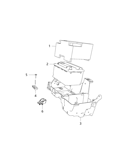 2015 Ram 3500 Battery Tray & Support Diagram 1