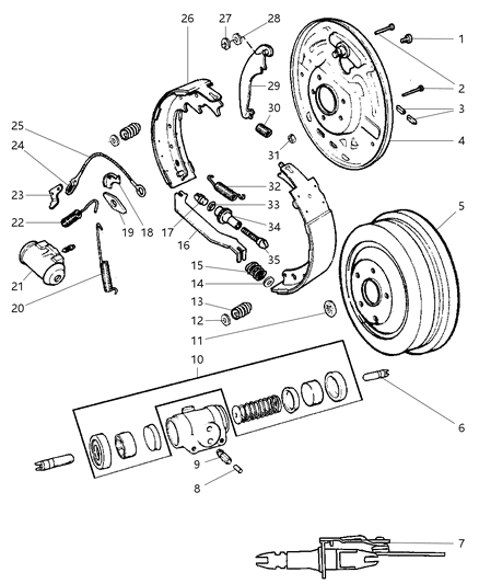 2001 Dodge Durango Brakes, Rear Diagram