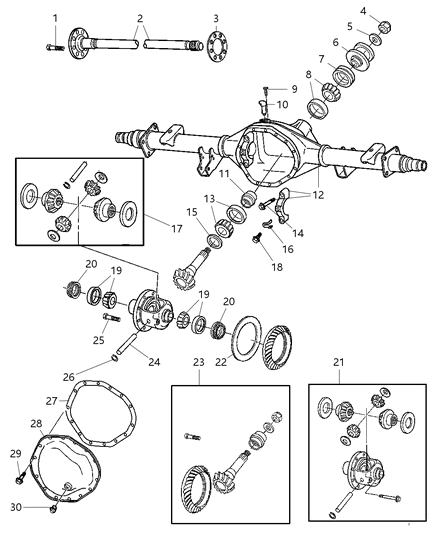 2004 Dodge Ram 2500 Axle Housing, Rear, With Differential Parts Diagram 2