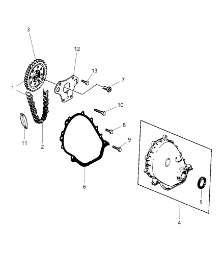 2006 Jeep Wrangler Timing Belt / Chain & Cover Diagram 2