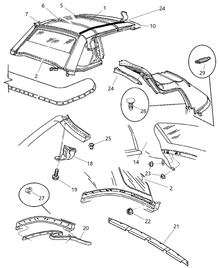 2002 Chrysler Sebring Stud-Double Ended Diagram for 6506873AA