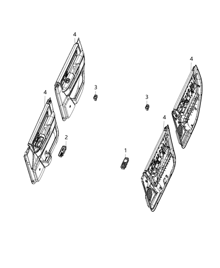 2019 Ram 1500 Classic Switches - Door Diagram