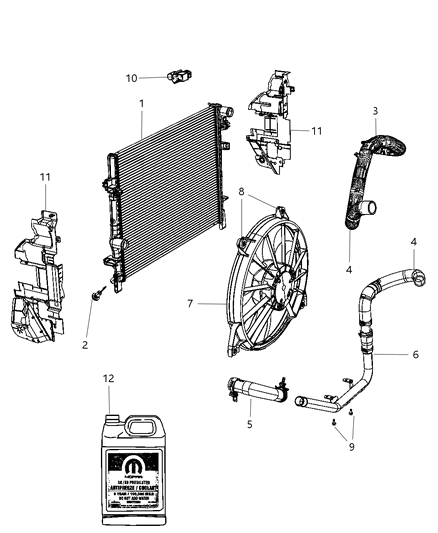 2012 Dodge Journey Hose-Radiator Inlet Diagram for 5058944AC