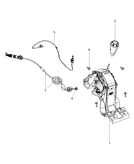 2009 Dodge Caliber Transmission Shifter Diagram for 68021280AC