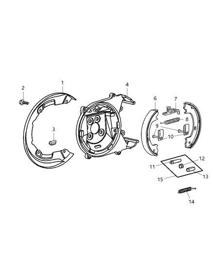 2004 Dodge Stratus Brake Assembly, Parking Diagram