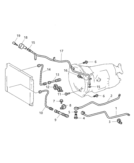 2003 Dodge Sprinter 2500 Transmission Oil Cooler & Lines Diagram