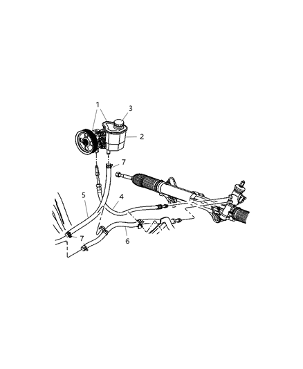 2007 Dodge Durango Power Steering Hoses Diagram 1