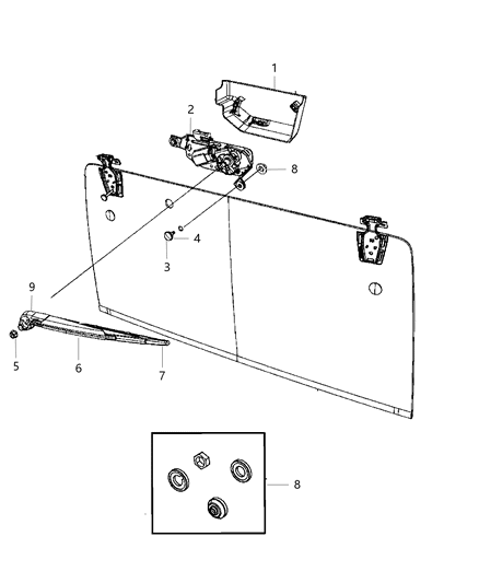 2013 Jeep Wrangler Rear Wiper System Diagram