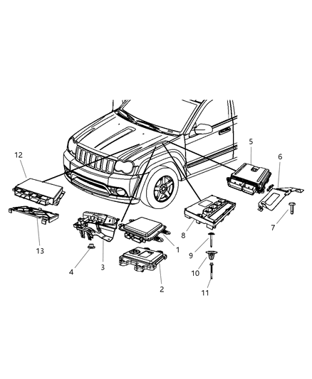 2008 Jeep Grand Cherokee Powertrain Control Generic Module Diagram for R5150258AC