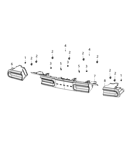 2018 Dodge Challenger Parts, Rear Lamps Installation Diagram