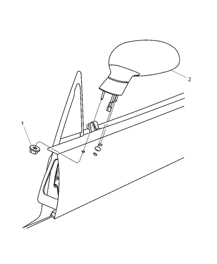 2003 Dodge Viper Outside Rear View Mirror Diagram for TR37MX3AB