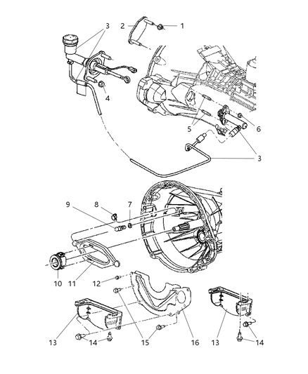 2002 Dodge Ram 1500 Controls, Hydraulic Clutch Diagram