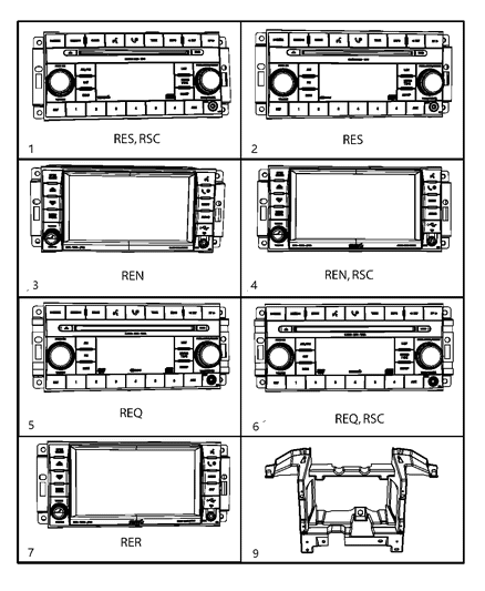 2009 Jeep Commander Radio-AM/FM/DVD/HDD/MP3/REAR Camera Diagram for 5064242AJ