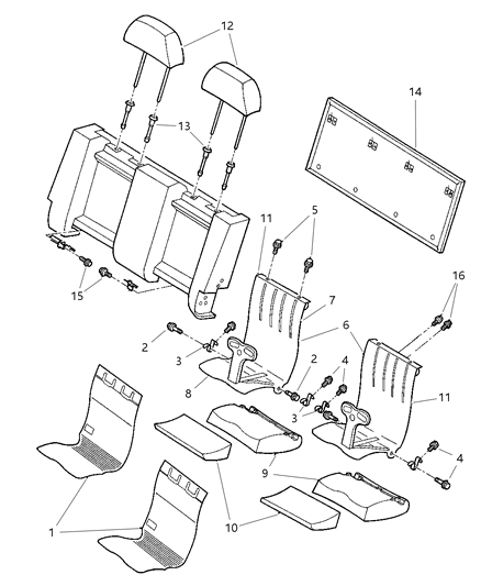 2000 Dodge Caravan Child Seat - Reclining Diagram