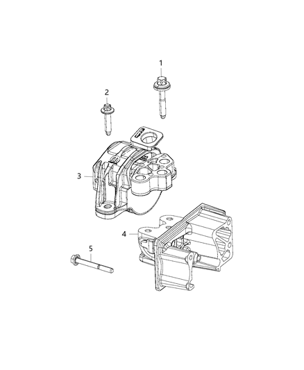 2017 Jeep Renegade Bracket-Engine Mount Diagram for 68267889AA