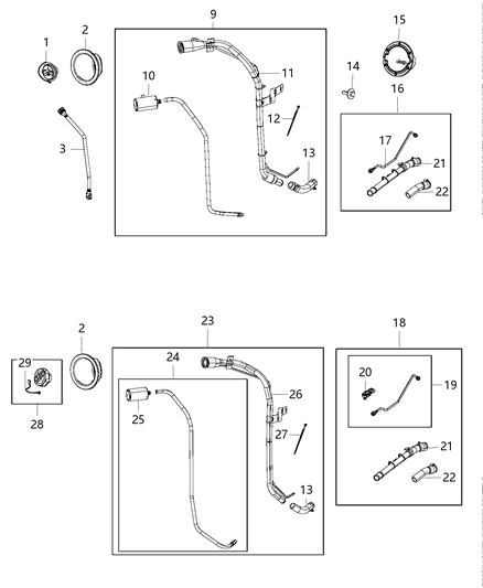 2015 Jeep Wrangler Fuel Tank Filler Tube Diagram