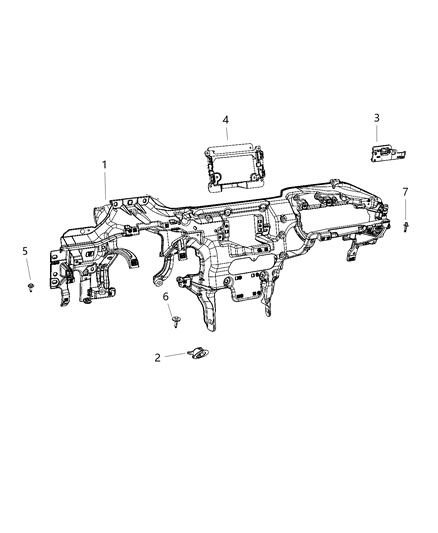 2021 Jeep Grand Cherokee Instrument Panel & Structure Diagram 2