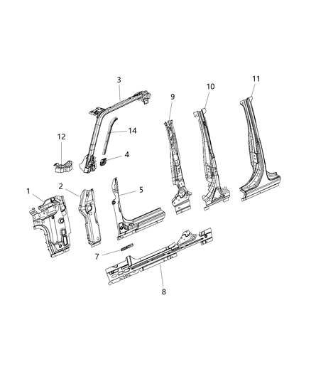 2020 Jeep Wrangler Foam-Blocker Diagram for 68356619AC