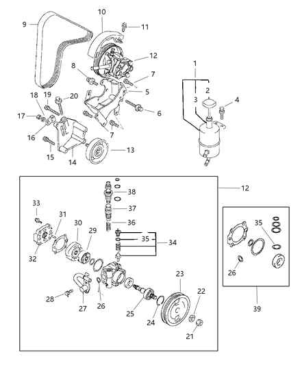 1999 Chrysler Sebring Coupe Power Steering Pump Diagram 2